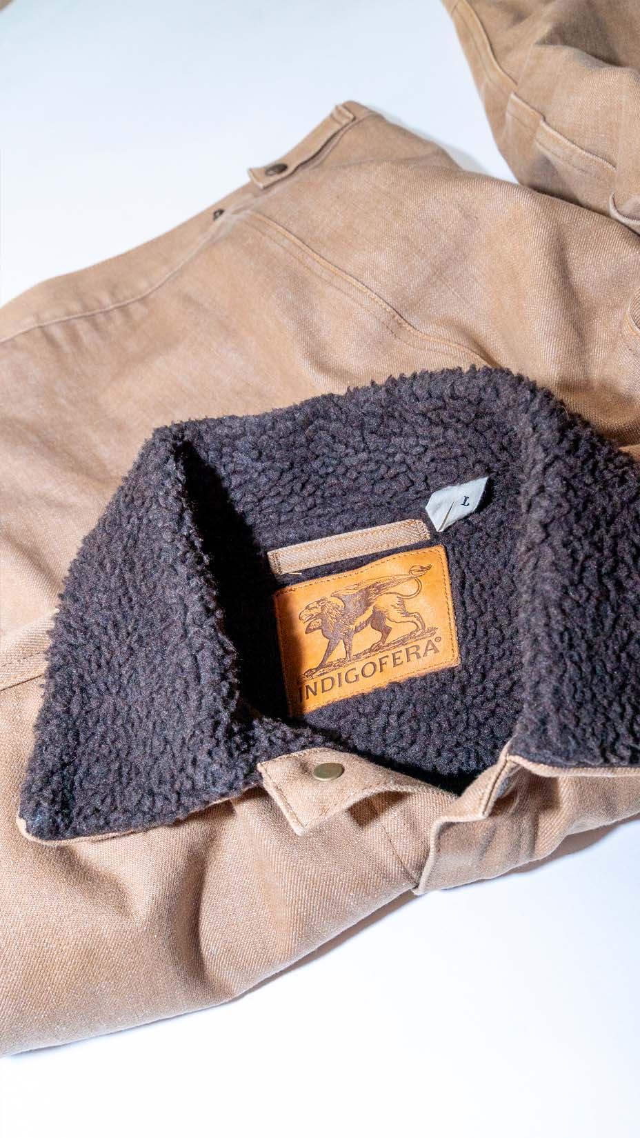 Indigofera Kyle Sherpa Jacket, Brown — L