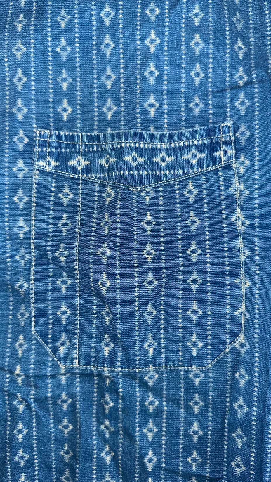 RRL Ralph Lauren — Indigo Calico Wabash Work Shirt, L