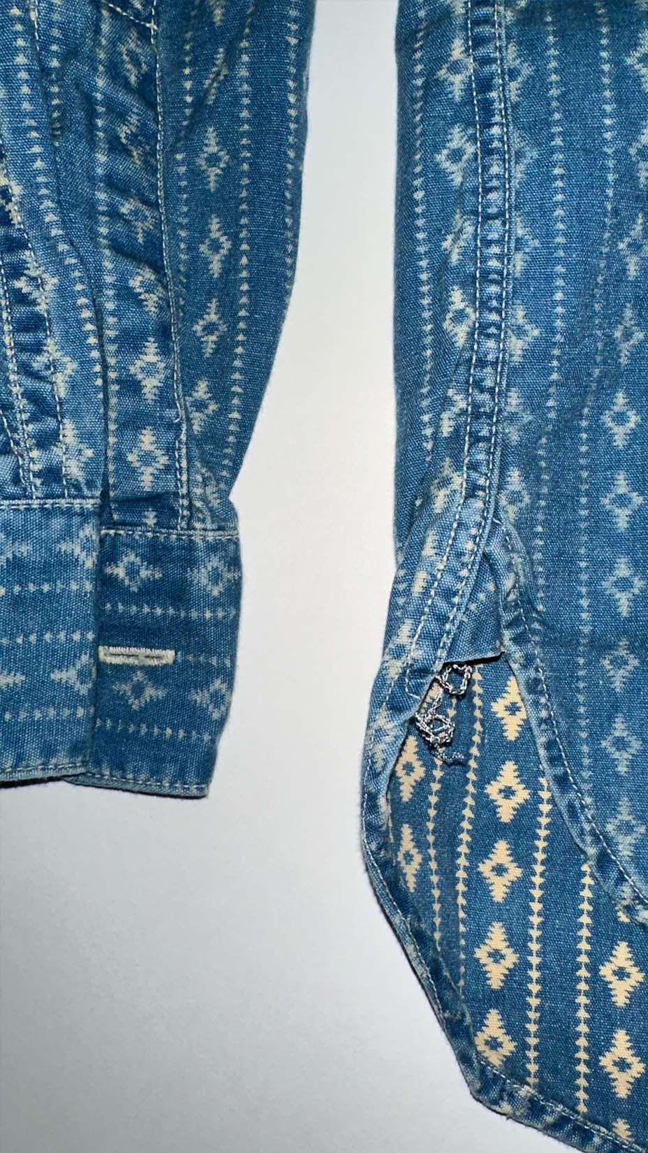 RRL Ralph Lauren — Indigo Calico Wabash Work Shirt, L