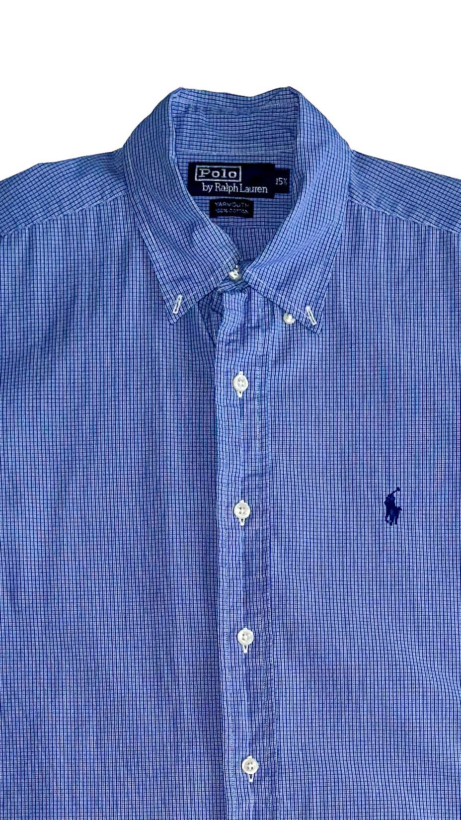 Polo Ralph Lauren 90s vintage — checkered blue shirt, 15½