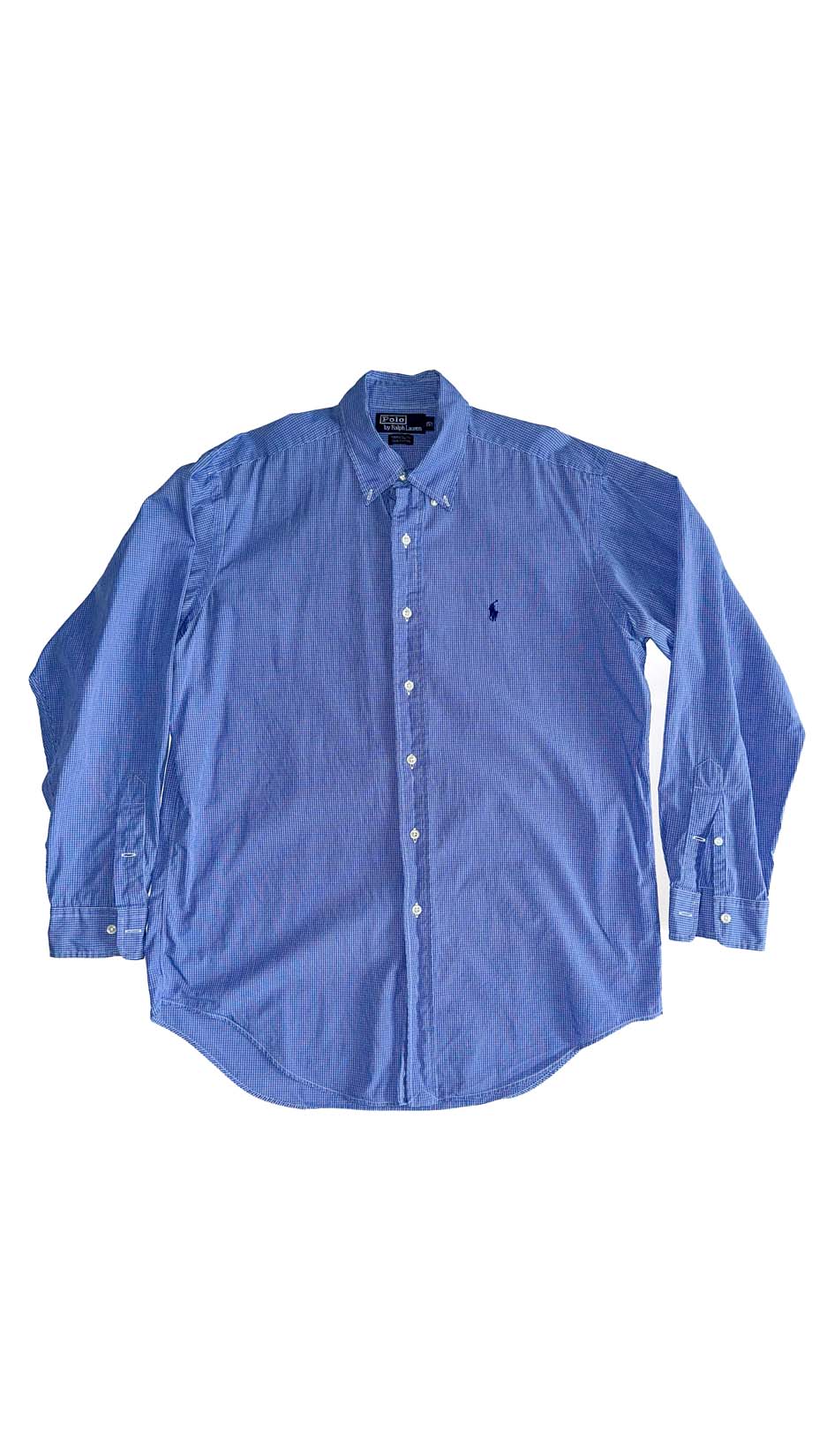 Polo Ralph Lauren 90s vintage — checkered blue shirt, 15½