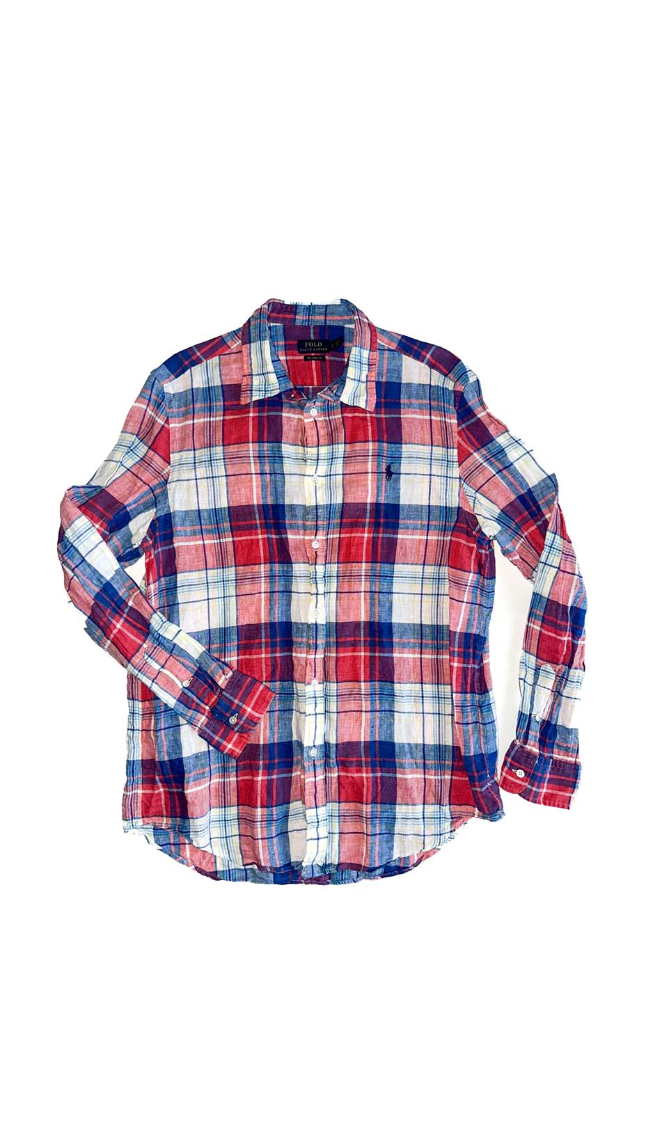 Polo Ralph Lauren — Red/White/Blue/Yellow Linen shirt, Large