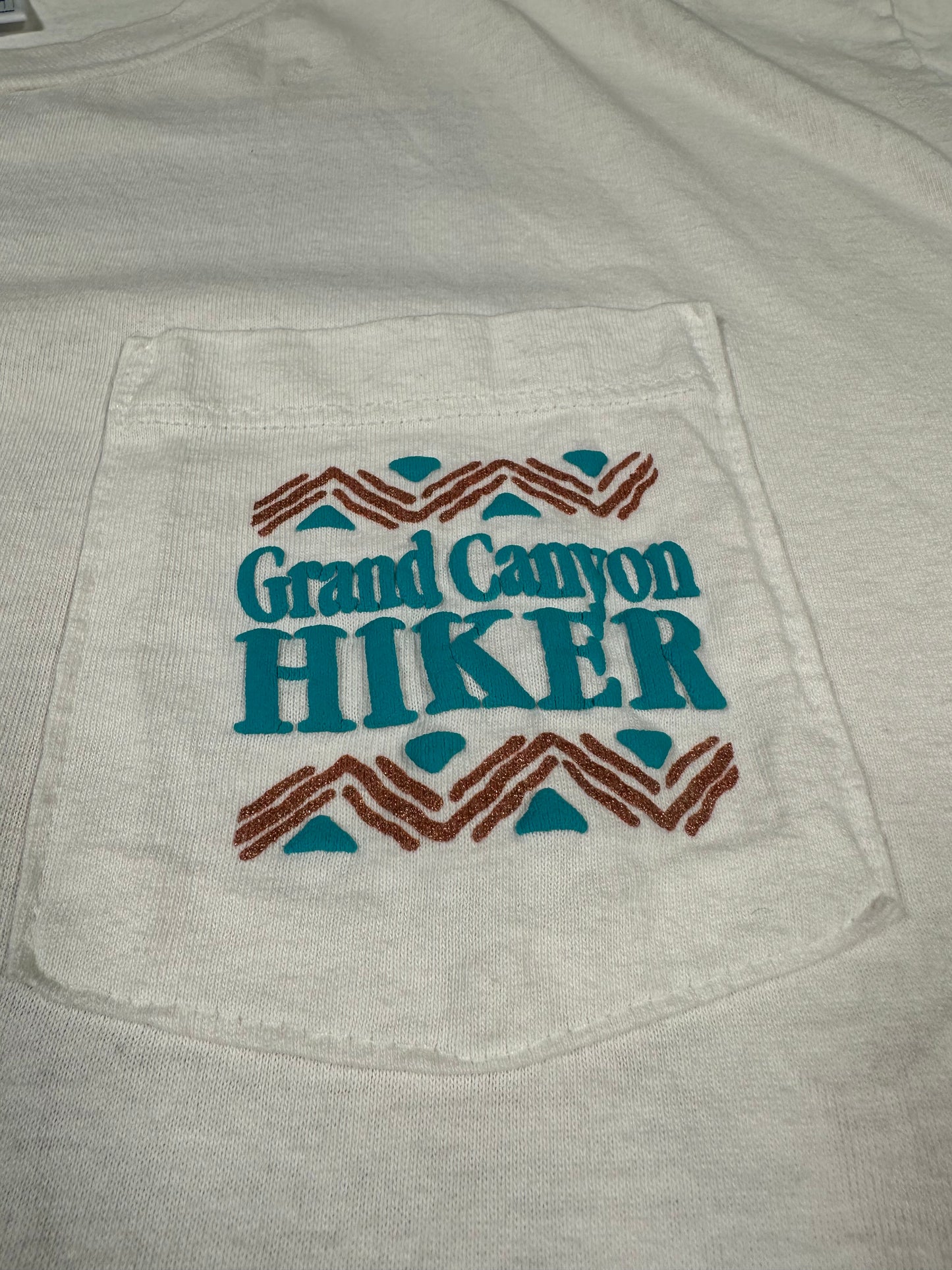 90s Grand Canyon Hiker pocket T-shirt, Made in USA, XL