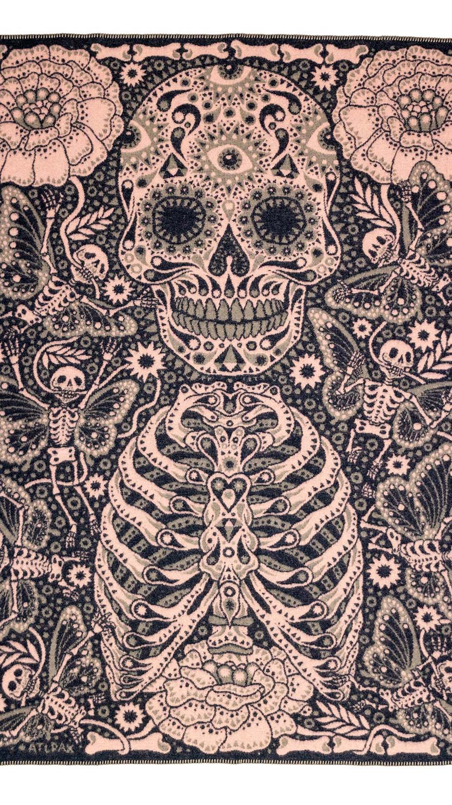 Indigofera, Dia De Muertos, Wool Blanket