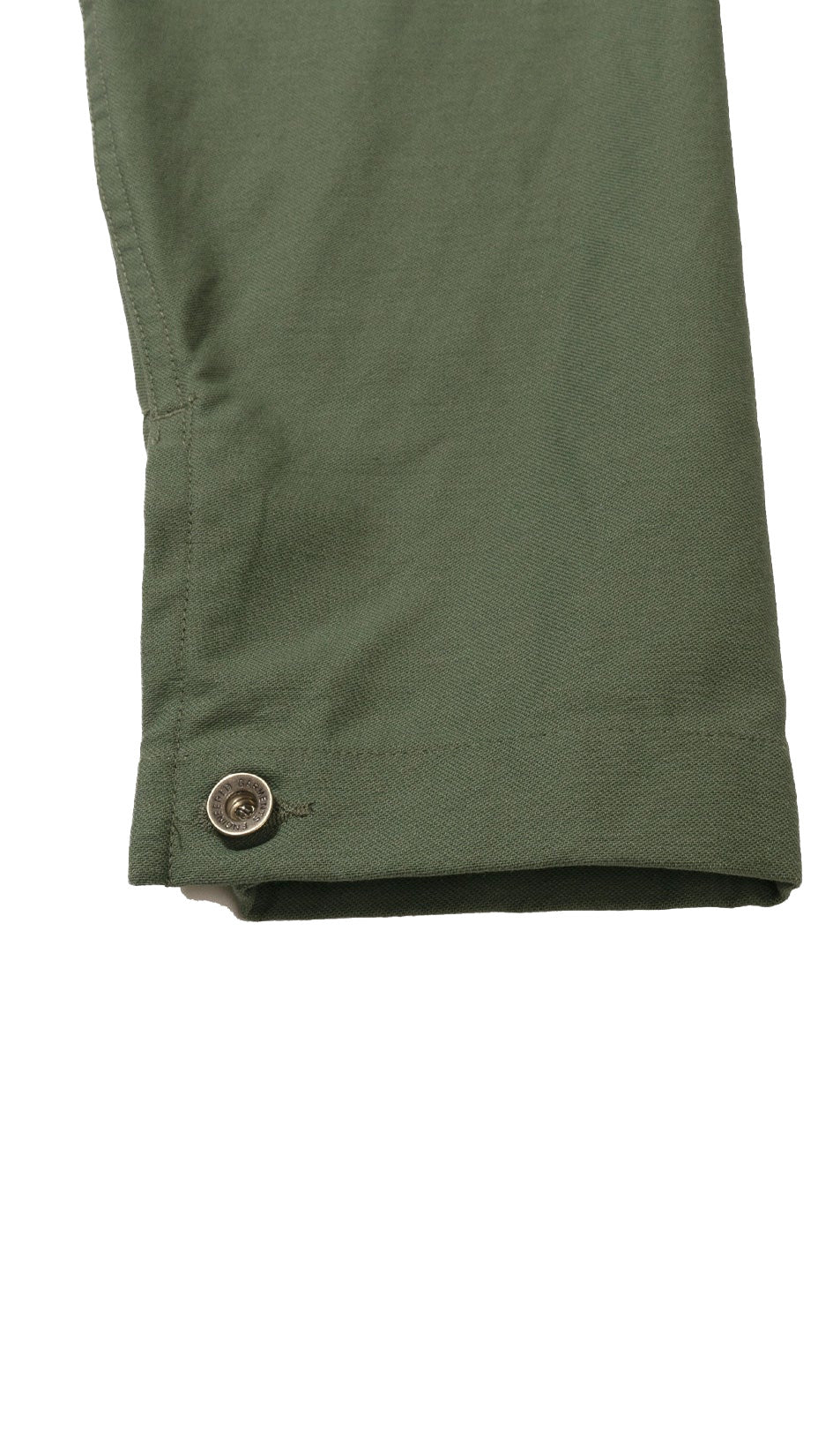 Engineered Garments — Shop Coat, Olive Cotton Reversed Sateen