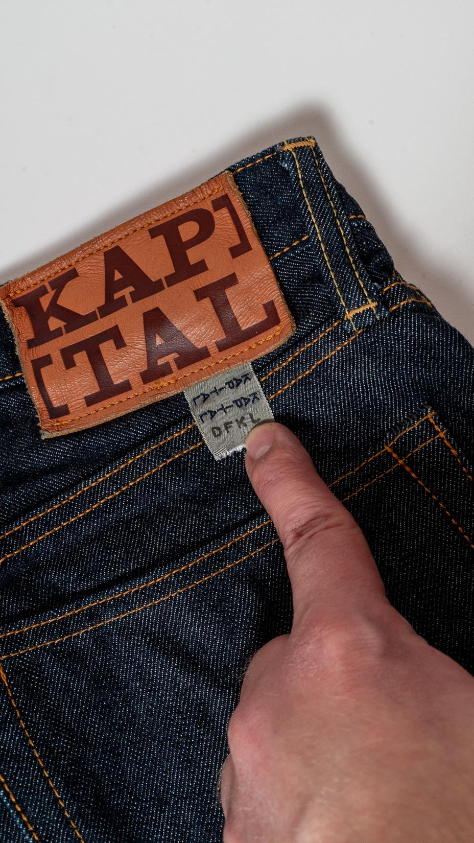 KAPITAL 14oz DENIM 5P STONE Slim Straight Rigid Denim Pants