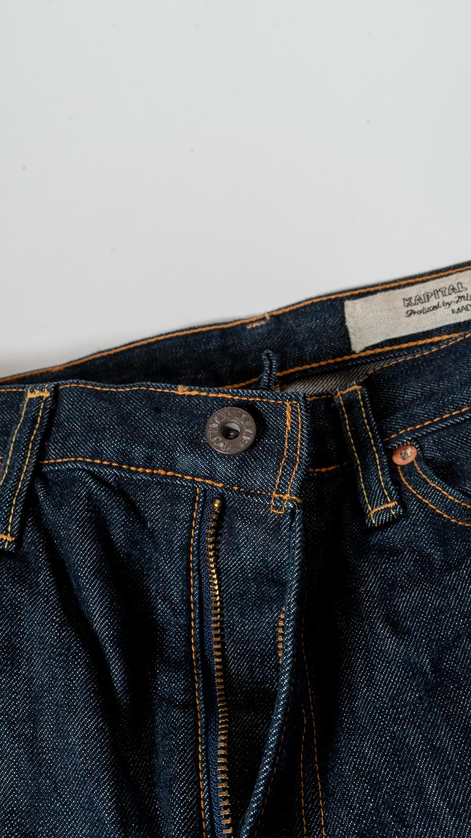 KAPITAL 14oz DENIM 5P STONE Slim Straight Rigid Denim Pants