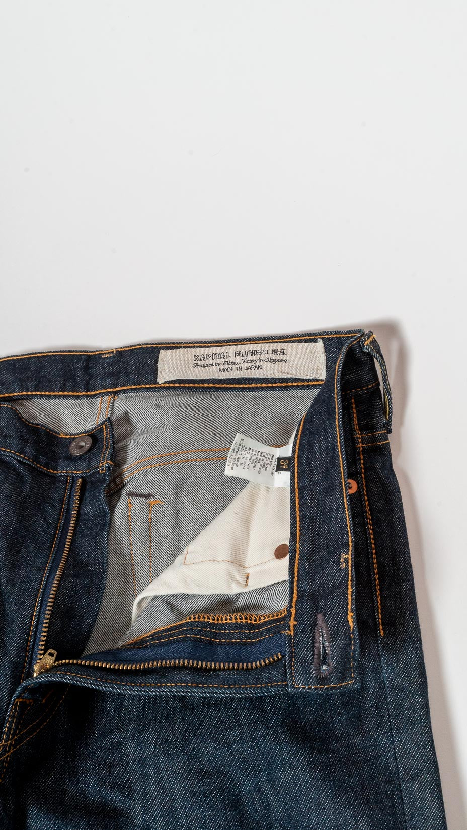 KAPITAL 14oz DENIM 5P STONE Slim Straight Rigid Denim Pants