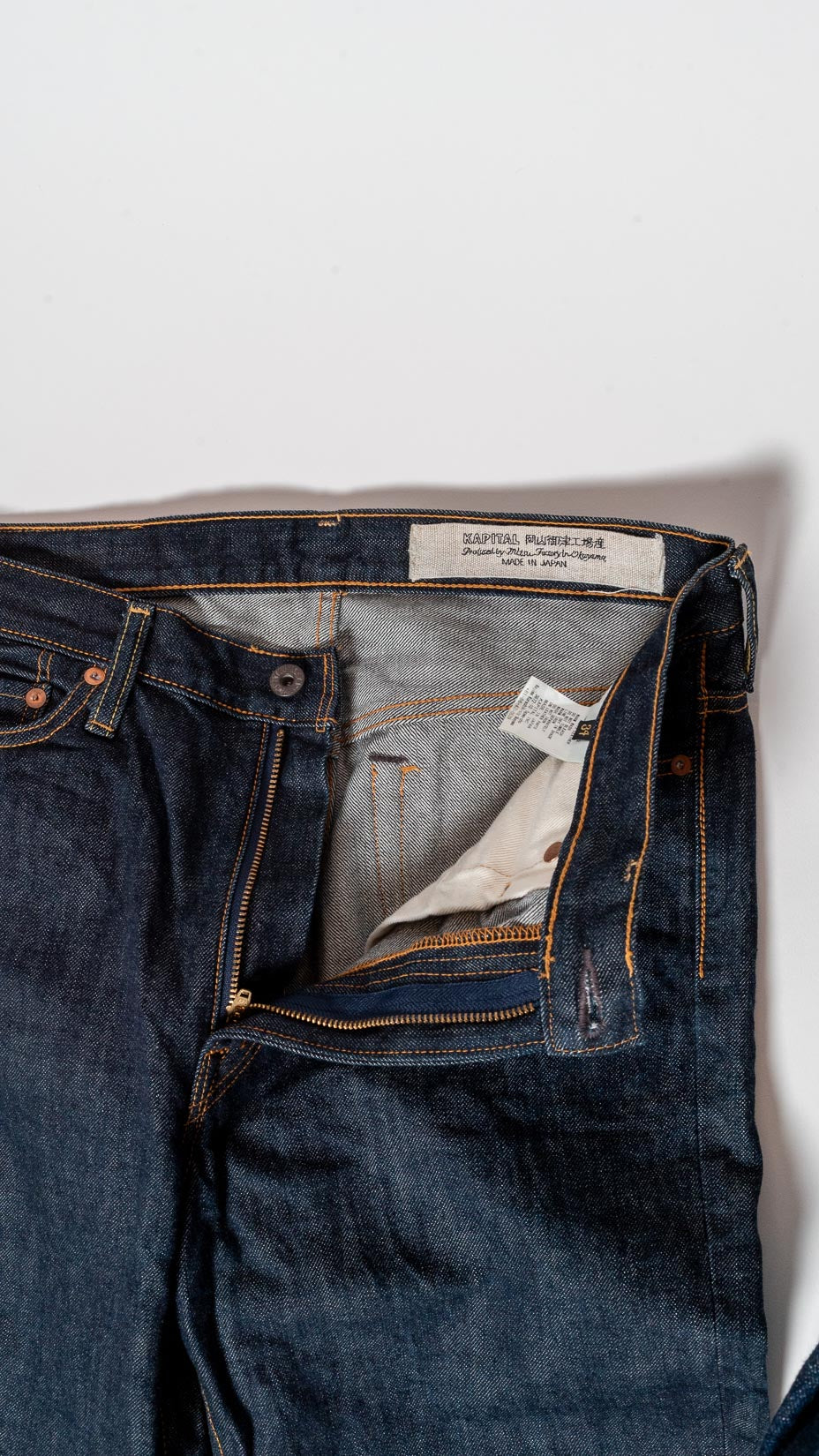 KAPITAL 14oz DENIM 5P STONE Slim Straight Rigid Denim Pants