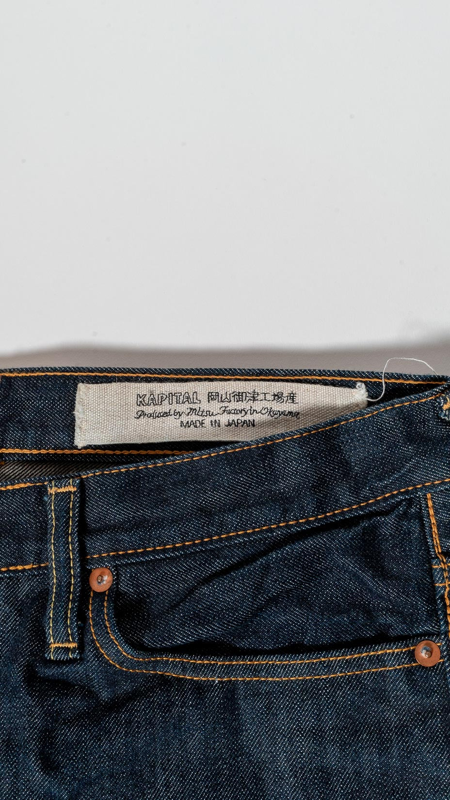 KAPITAL 14oz DENIM 5P STONE Slim Straight Rigid Denim Pants