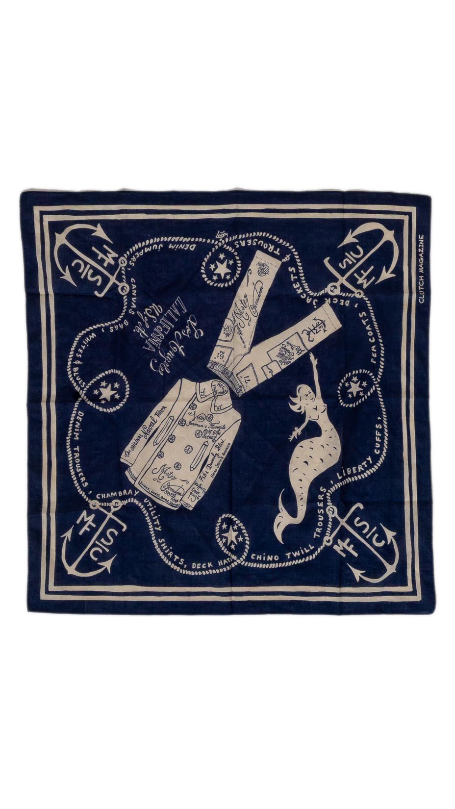 Mister Freedom X Clutch Magazine rare limited bandanna — Navy