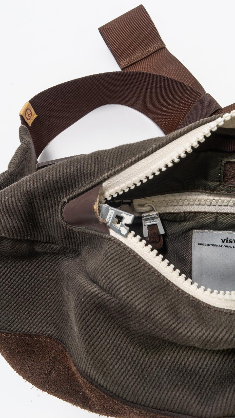 Visvim Ballistic Mini Lumbar Shoulder / Waist Bag Sage Green / Brown