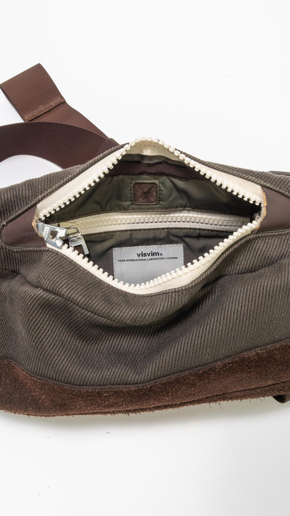 Visvim Ballistic Mini Lumbar Shoulder / Waist Bag Sage Green / Brown