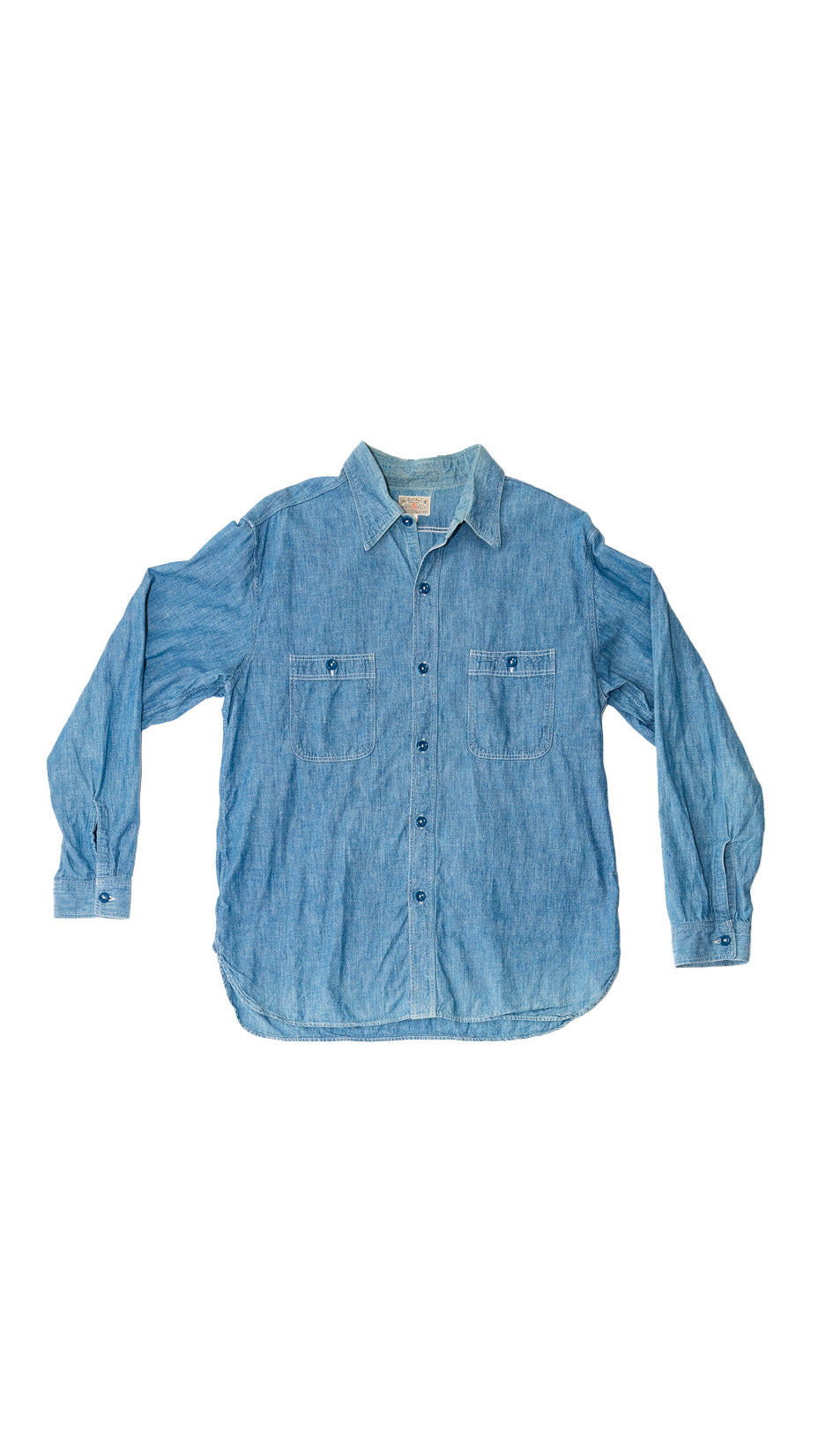 Buzz Rickson's USN Chambray Work Shirt — Blue, L