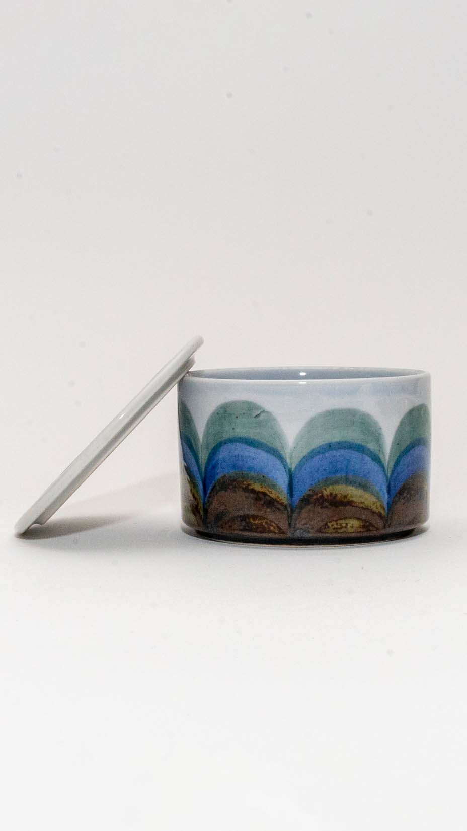 Pentik, Small Ceramic Bowl with Lid, Hand-painted