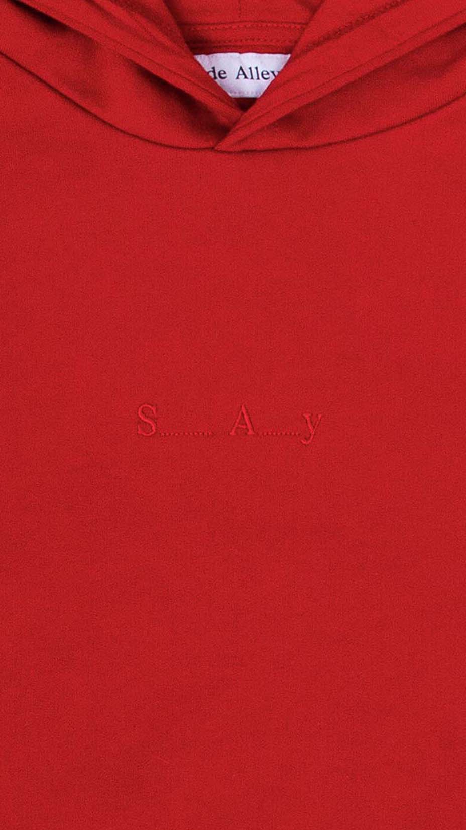 Side Alley, s_a_y hoodie, red