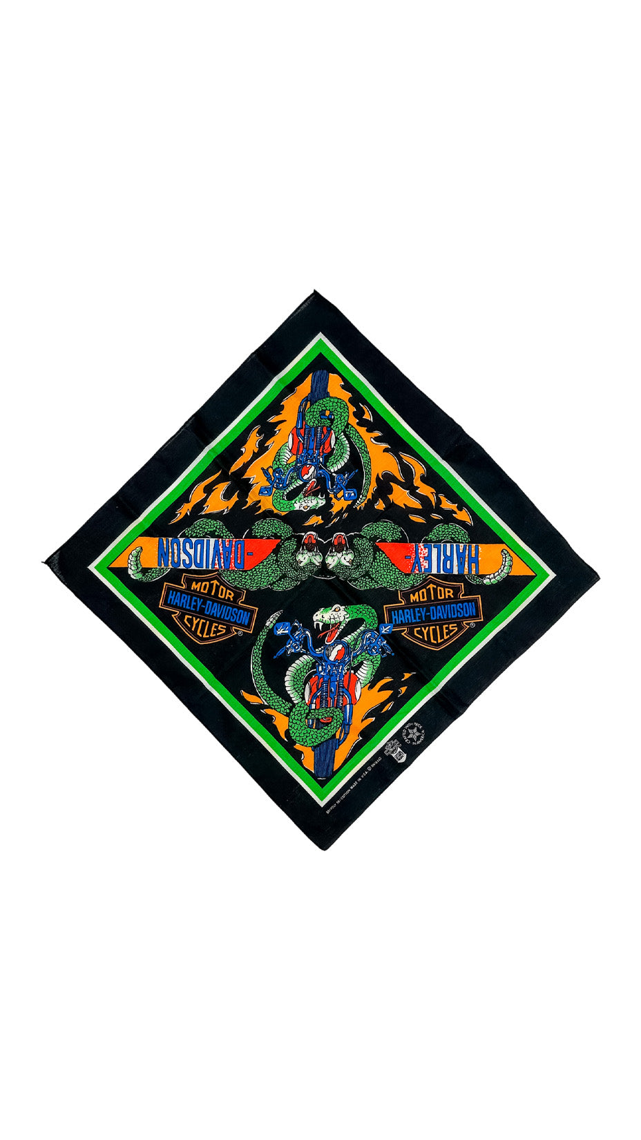 Harley Davidson Bandanna, Late 80s / Early 90s , Made in USA — Like New