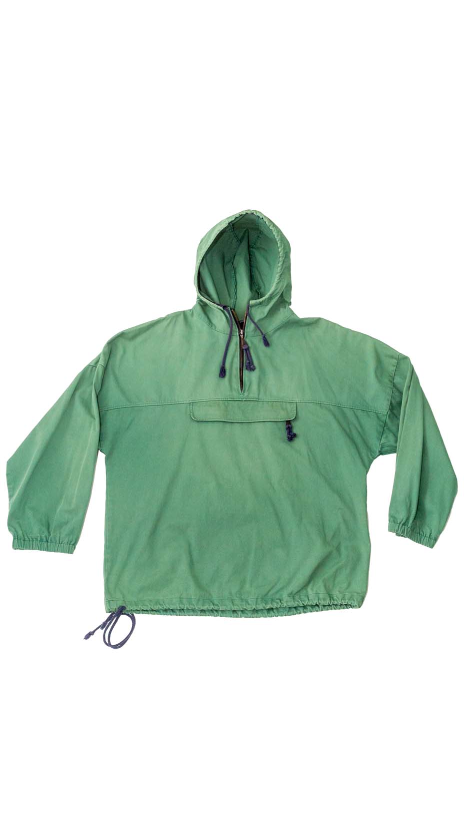 Marimekko Hooded Pullover Jacket / Anorak from early 90s, Green / Purple, size L