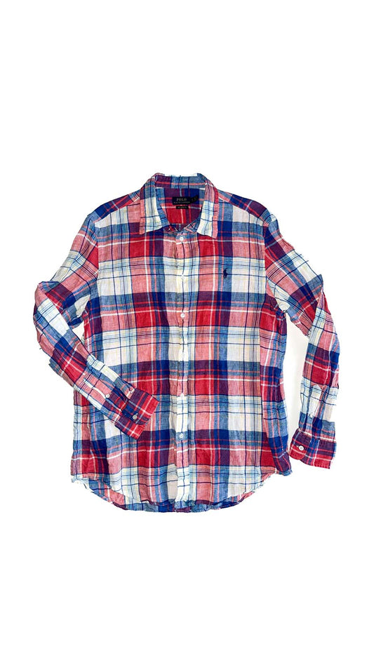 Polo Ralph Lauren — Red/White/Blue/Yellow Linen shirt, Large