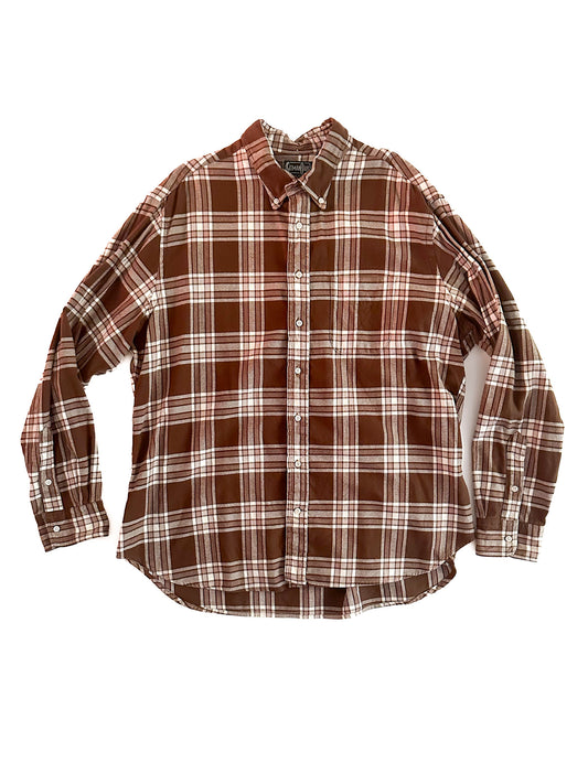 Gitman Bros, Brown Oxford Shirt, Made in USA, XXL