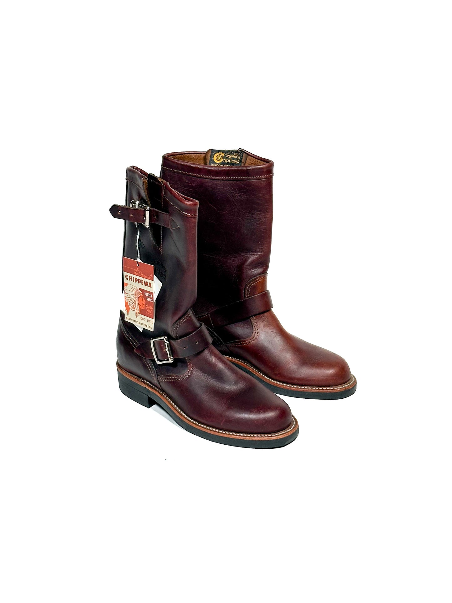 Chippewa Raynard 1901W16 Cordovan Engineer Boots, 7M (EU37,5), Made in USA (unworn)