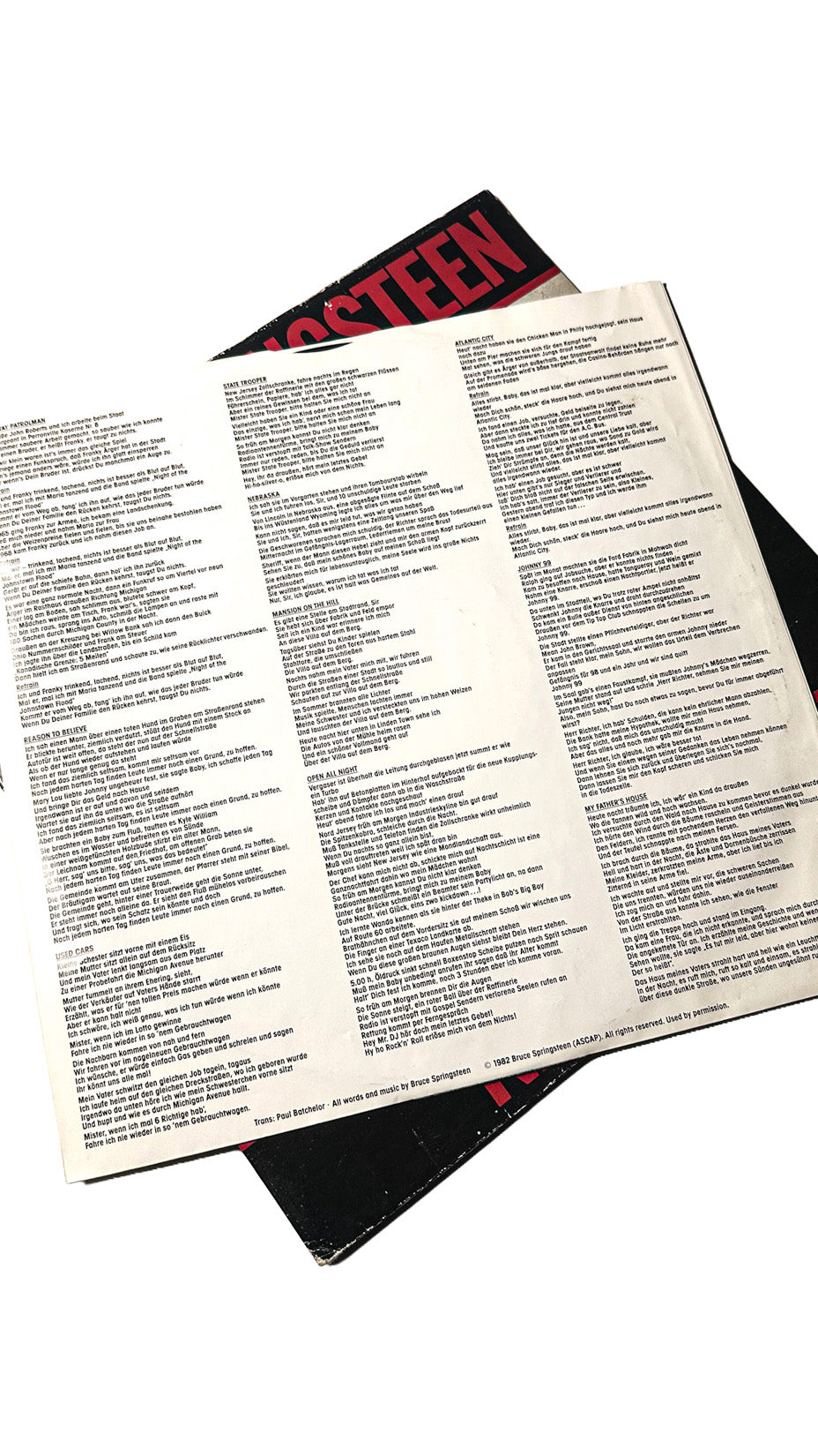 Bruce Springstein 1982 Bruce Springsteen, Nebraska (First Europe Edition, 1982), LP – LOFTT Store