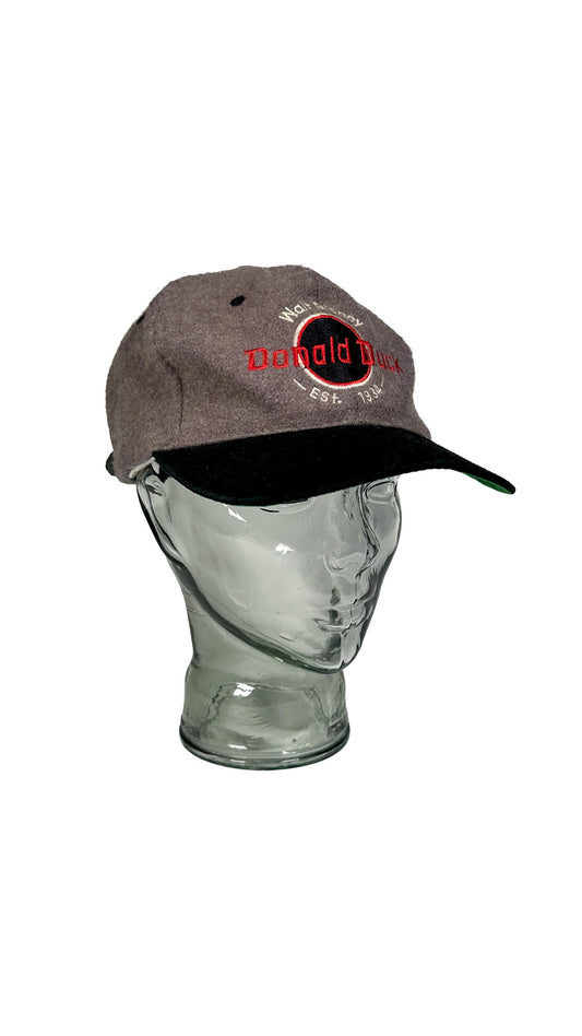 Walt Disney Donald Duck 100% Wool Cap, 90s, Grey / Black