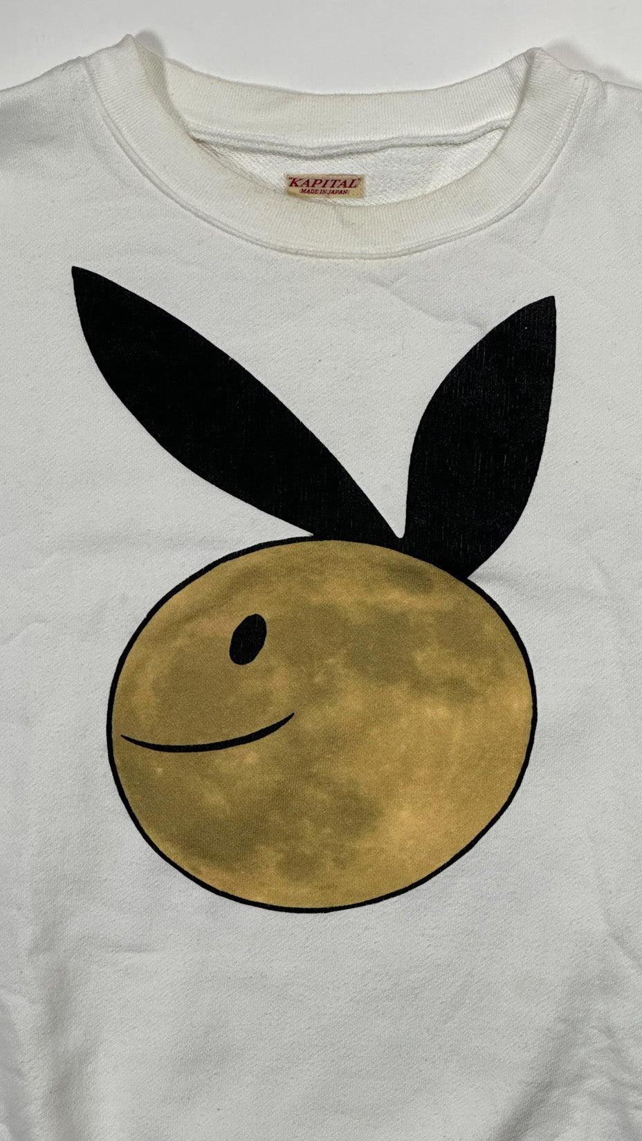 Kapital Coneybowy Moon Print, Sweatshirt, Made in Japan, White, 5