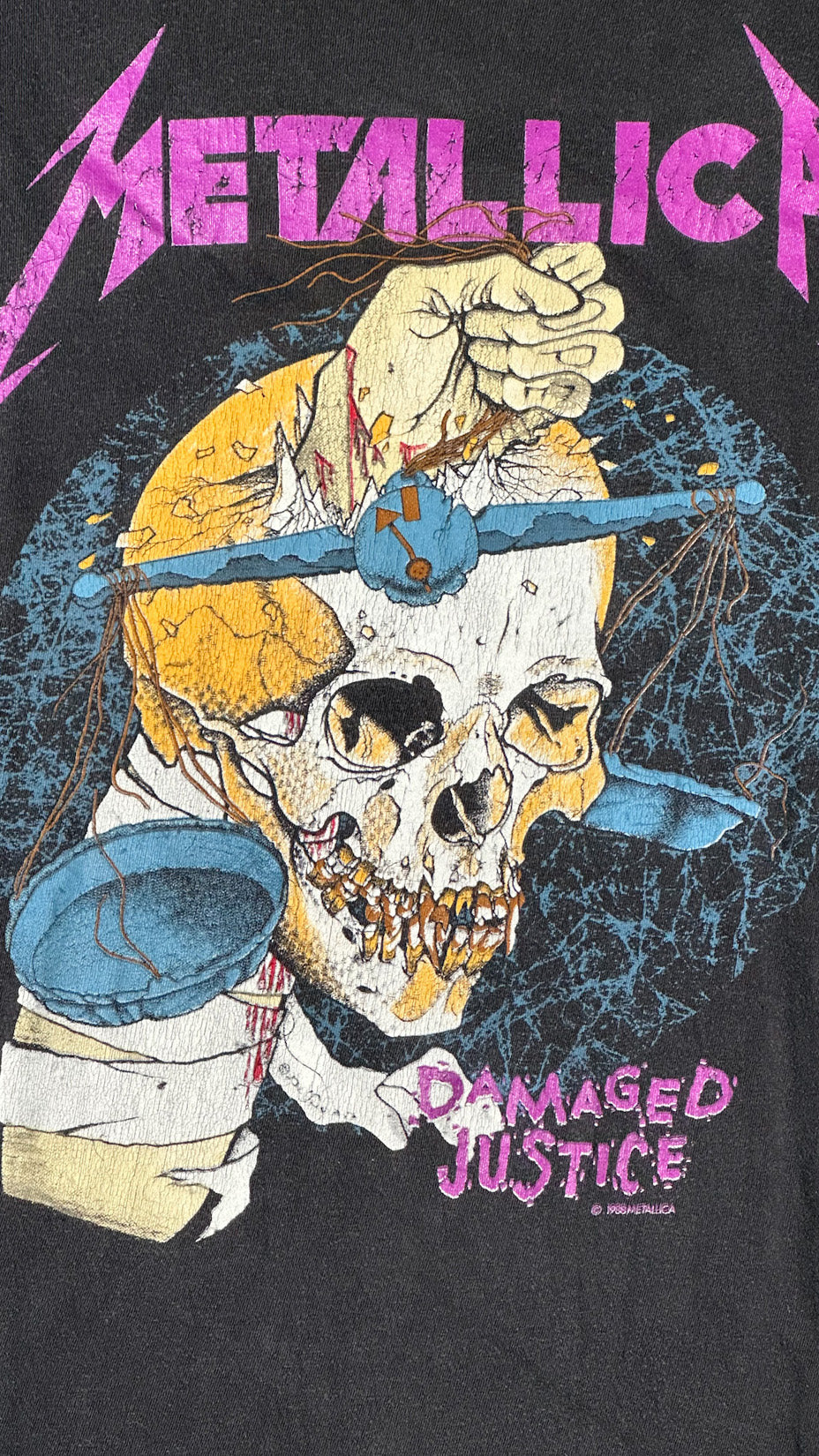 Metallica Pushead Damaged Justice T-Shirt, 1988, Single Stitch, XL