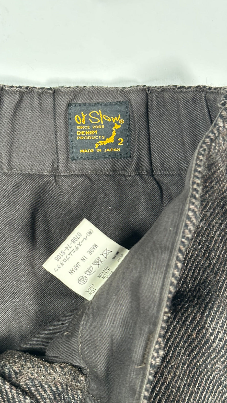 orSlow Wool Painter Pants, Brown Herringbone, Made in Japan, 2