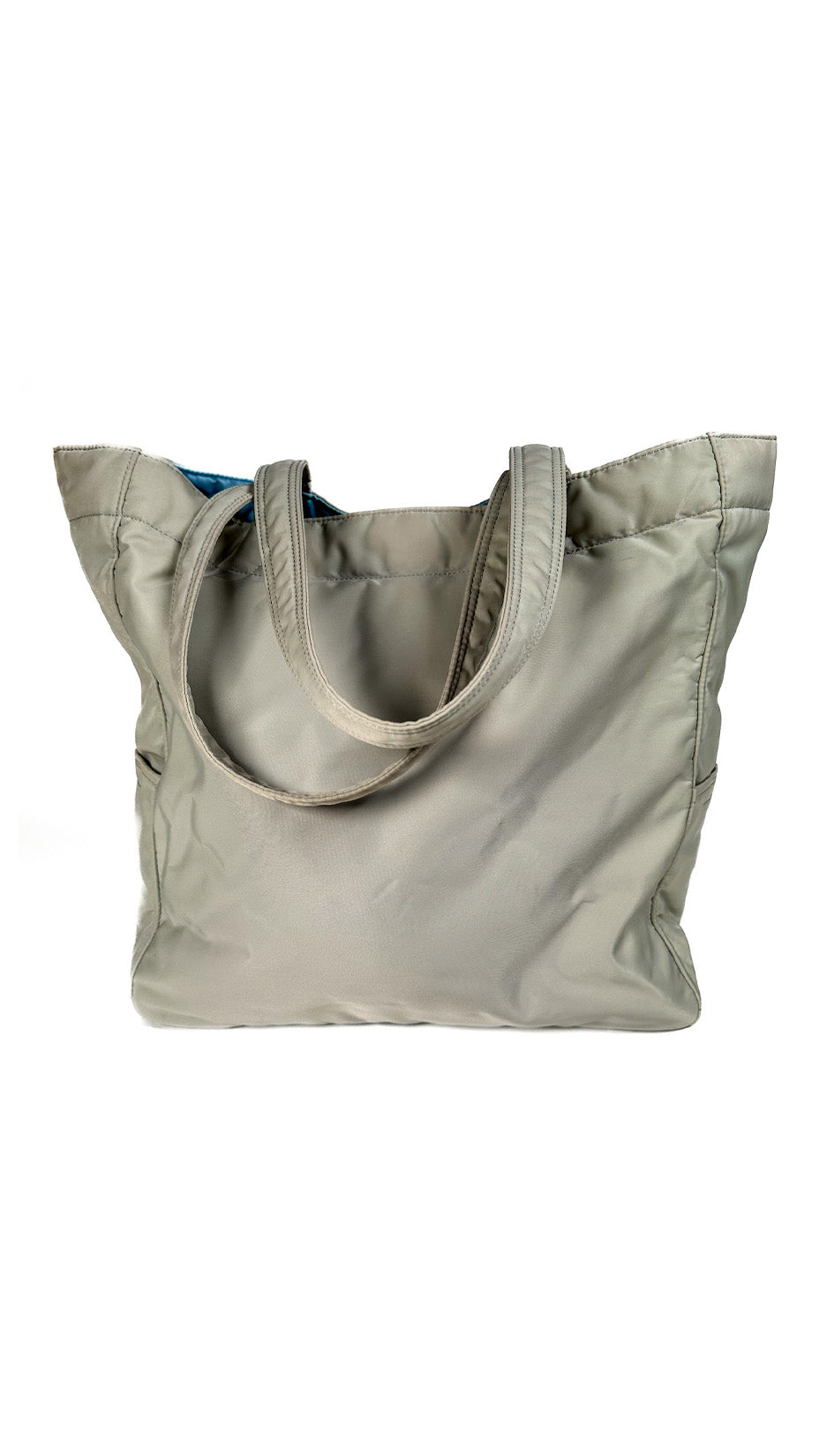 Porter Yoshida & Co. Cream Tote Bag, Nylon, Grey / Light Blue, Made in Japan