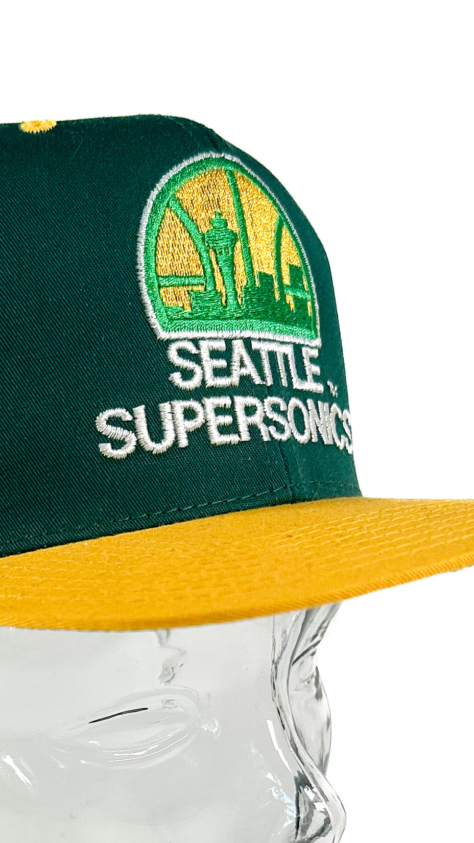 Seattle Supersonics Deadstock Snapback, 90s, Green / Yellow