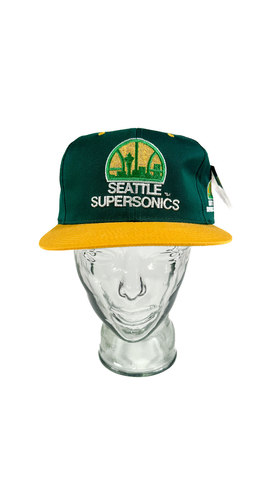 Seattle Supersonics Deadstock Snapback, 90s, Green / Yellow