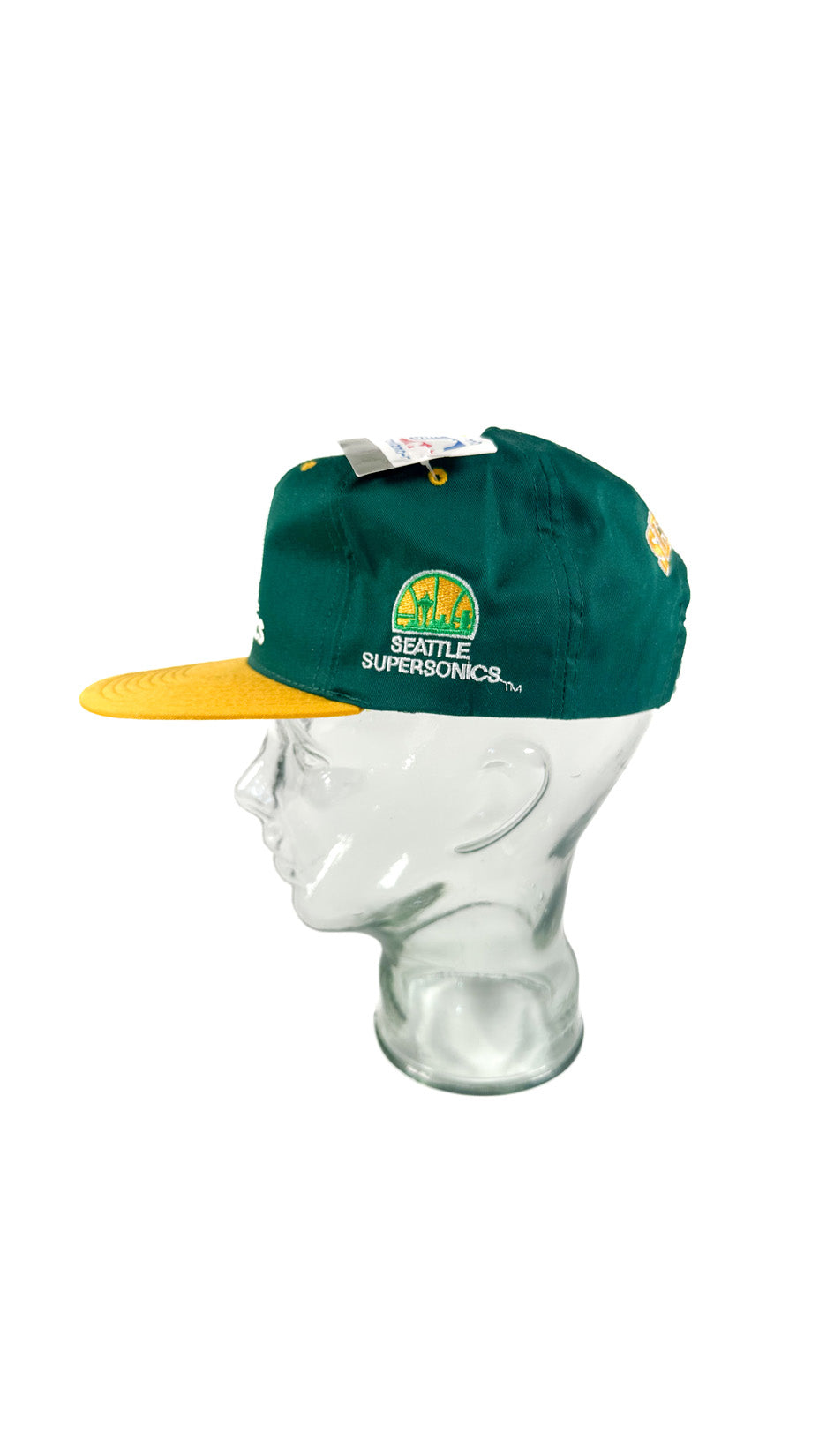 Seattle Supersonics Deadstock Snapback, 90s, Green / Yellow