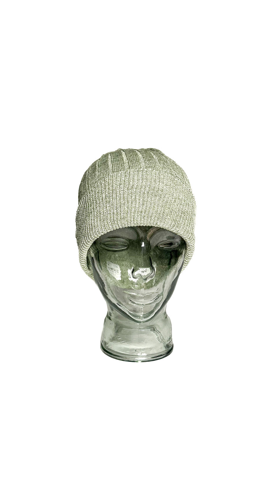 Yokoi Knitted Hat / Beanie, Cotton & Linen Blend, Made in Japan, Light Green