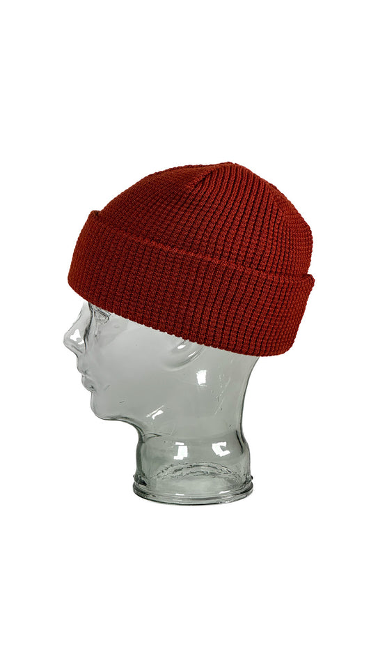 Yokoi Knitted Hat / Beanie, Merino Wool, Made in Japan, Burnt Orange
