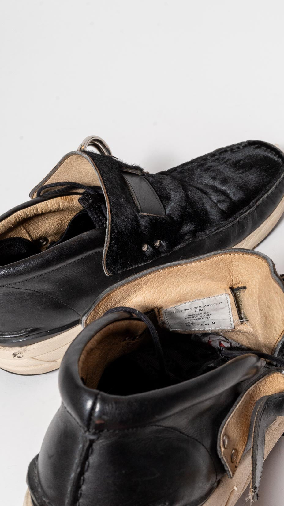 Visvim double ring skynyrd Sneakers — horse hair + leather moccasin
