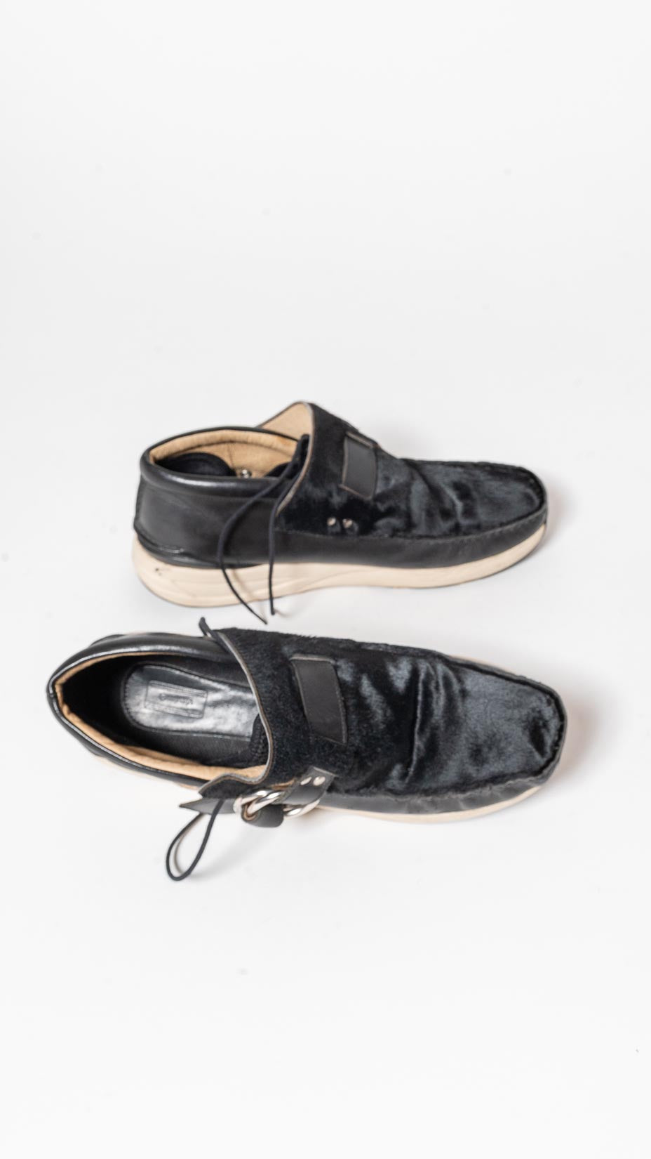 Visvim double ring skynyrd Sneakers — horse hair + leather moccasin