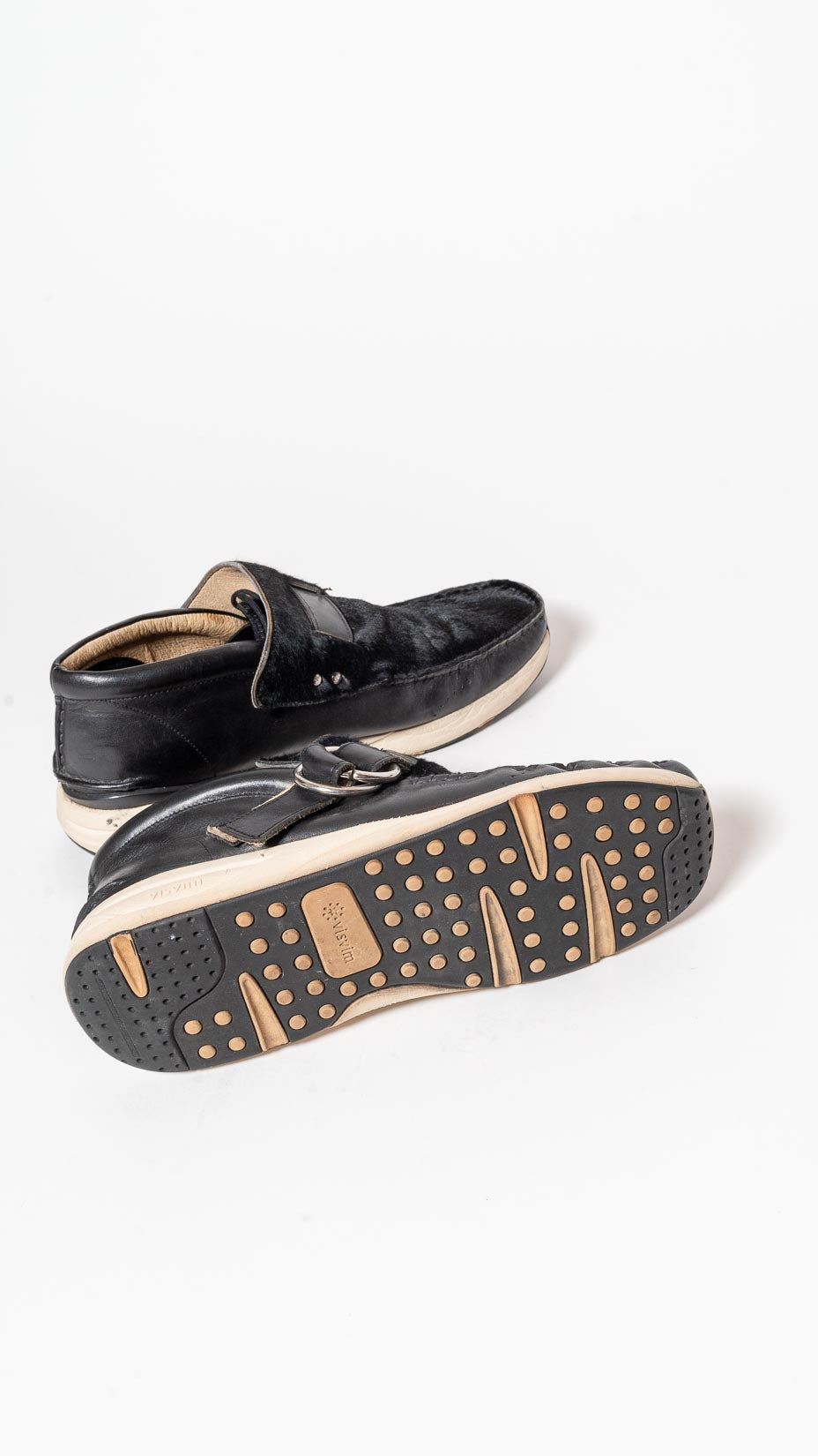 Visvim double ring skynyrd Sneakers — horse hair + leather moccasin