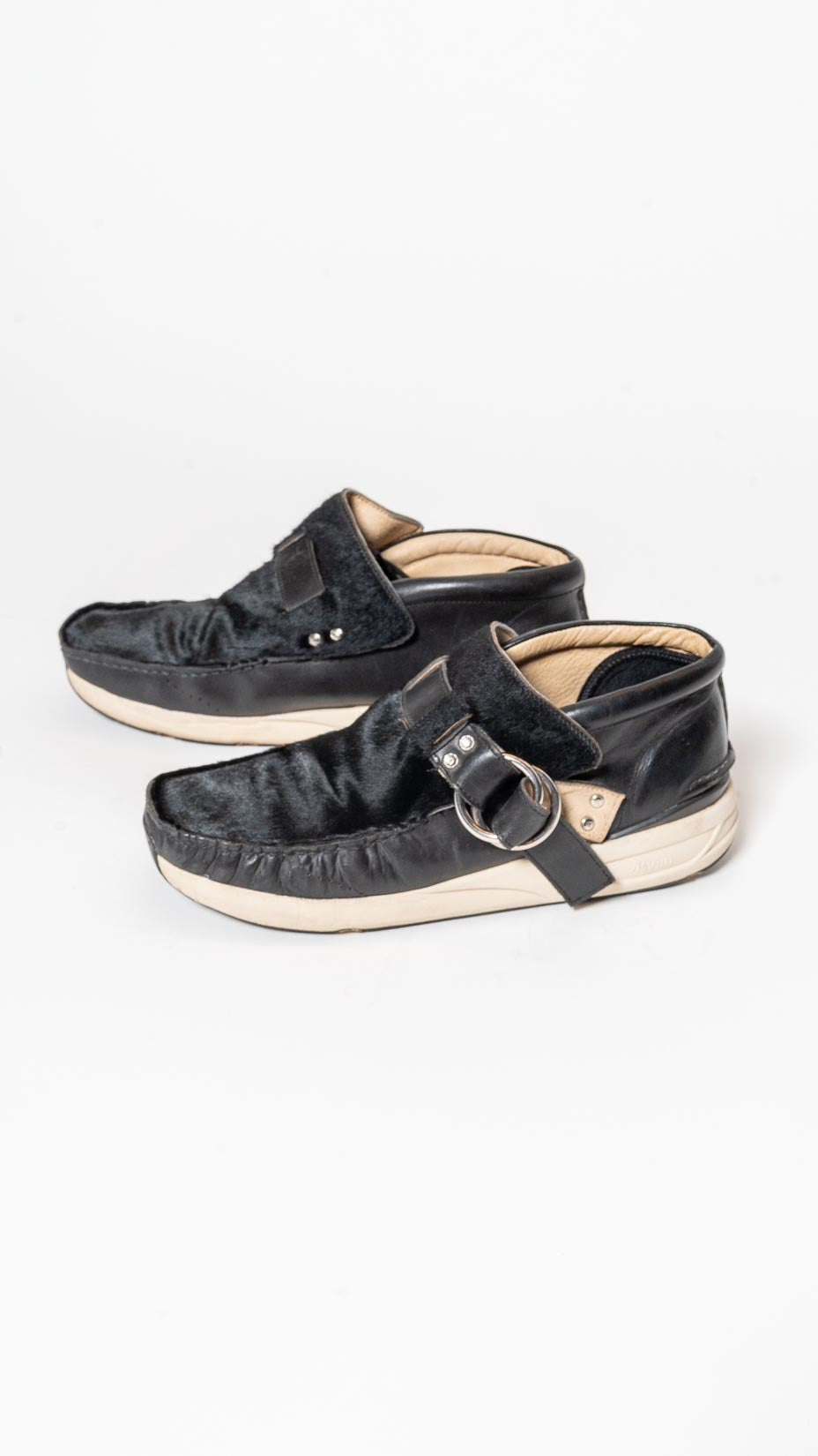 Visvim double ring skynyrd Sneakers — horse hair + leather moccasin