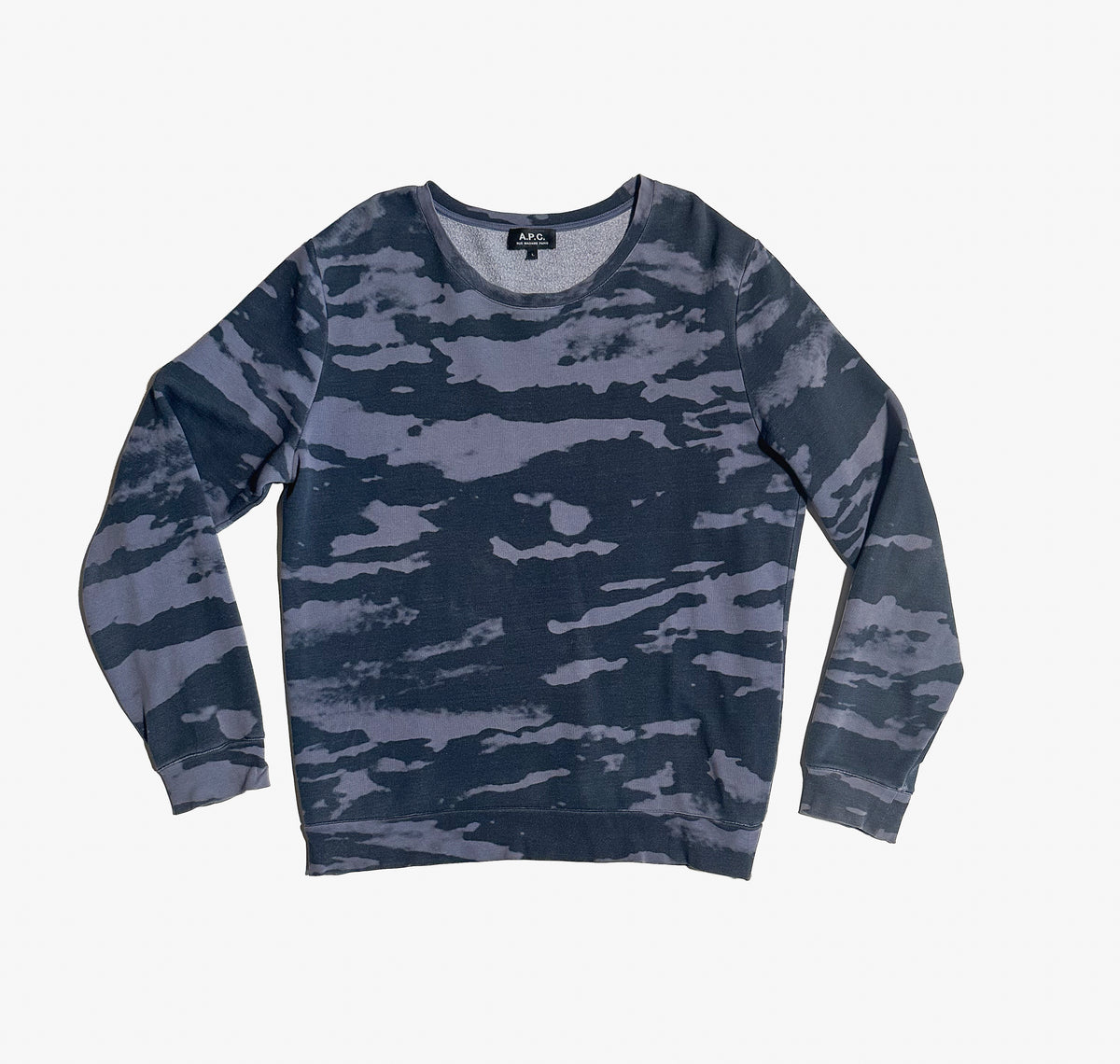 APC ブルーカモ スウェットシャツ、L