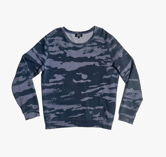 APC ブルーカモ スウェットシャツ、L