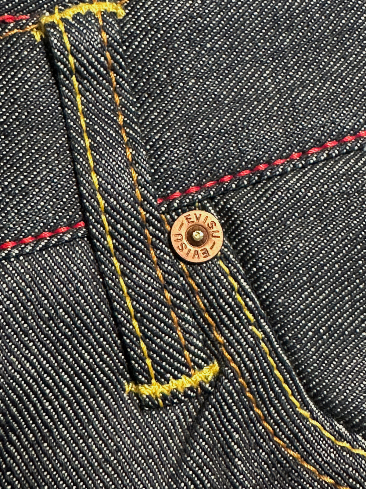 EVISU — Lot. 0330、シンチバック、セルビッジデニム、レア、日本製、34インチ