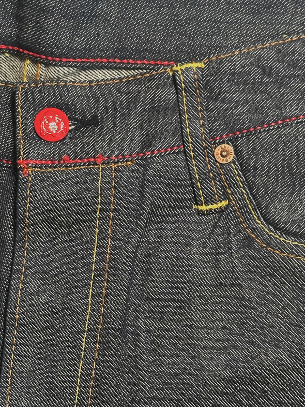 EVISU — Lot. 0330、シンチバック、セルビッジデニム、レア、日本製、34インチ