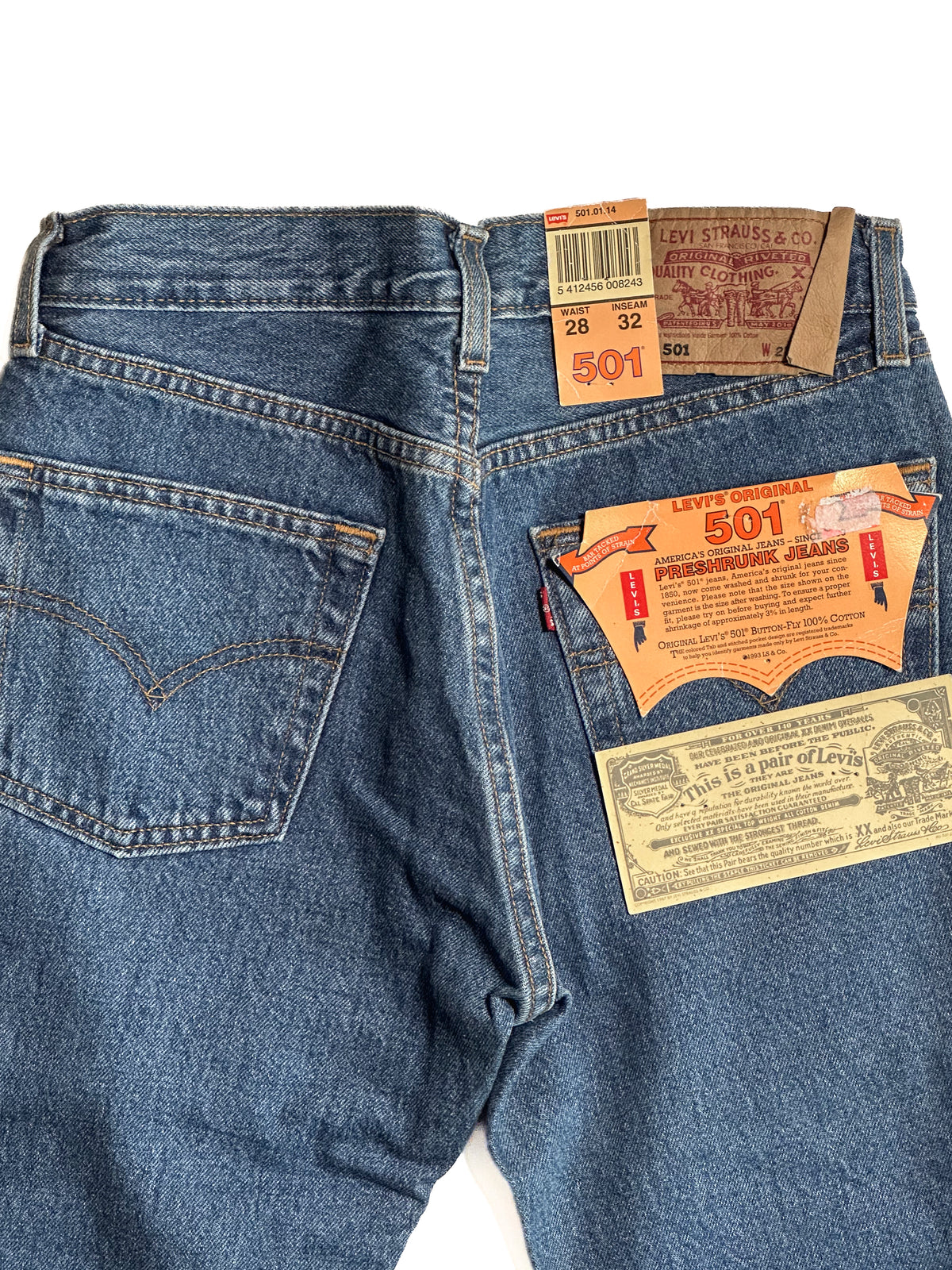デッドストック リーバイス 501、90年代、28 x 32