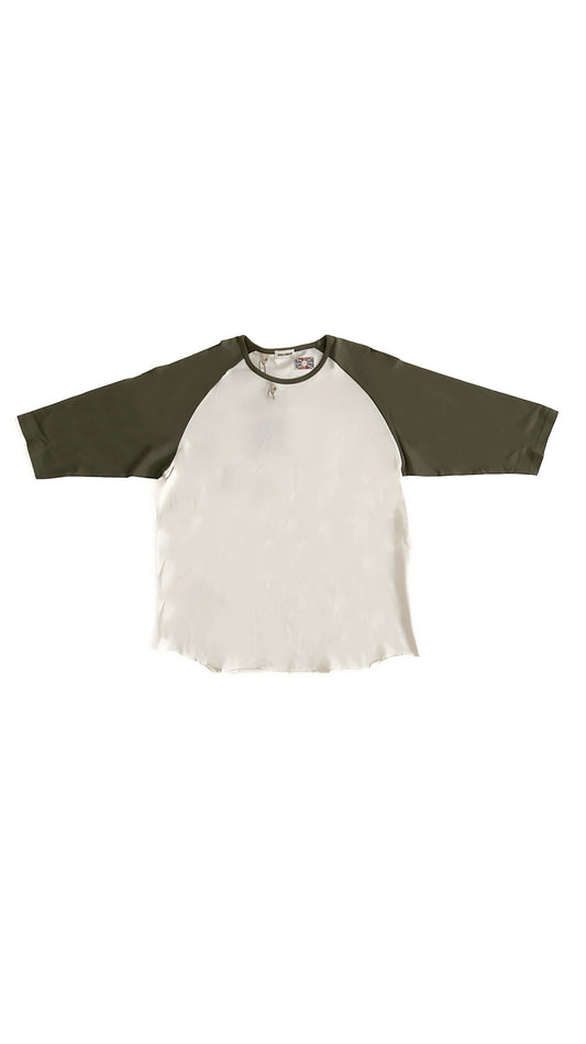 Indigofera, Leon Raglan Shirt, Cocatoo/Burnt Olive